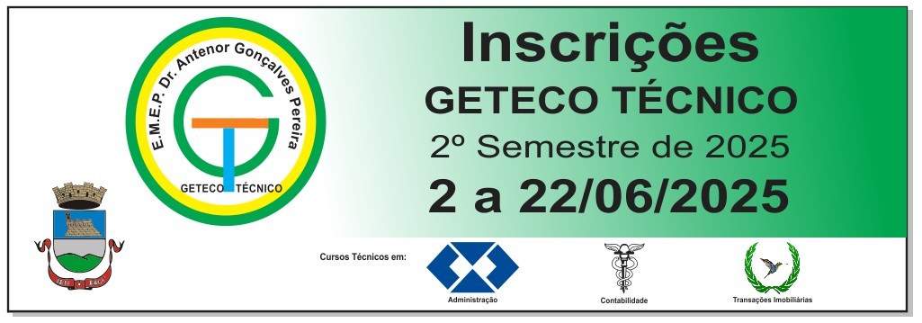 Inscrições Geteco Técnico - 2º Semestre de 2025