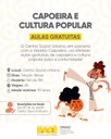 Aulas gratuitas de capoeira e cultura popular são ofertadas no Centro Social Urbano