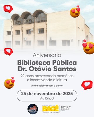 Biblioteca Pública Dr. Otávio Santos celebra 92 anos com confraternização