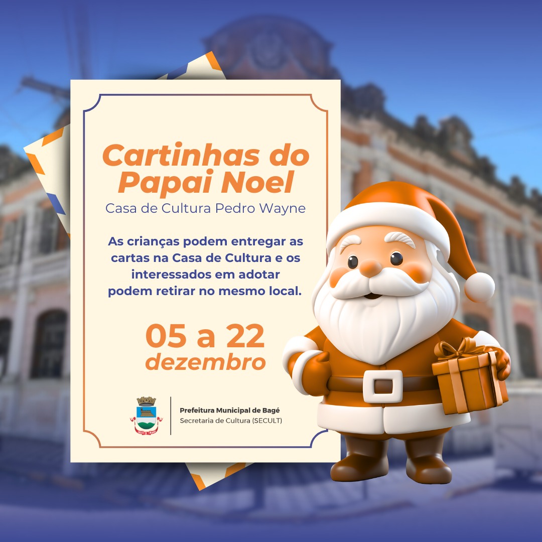 Casa de Cultura receberá cartinhas do papai noel