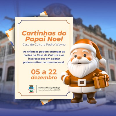 Casa de Cultura receberá cartinhas do papai noel