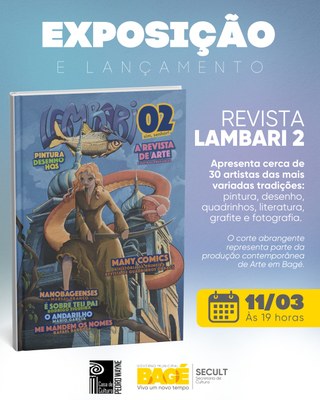 Casa de Cultura sedia evento de lançamento da segunda edição da Revista Lambari