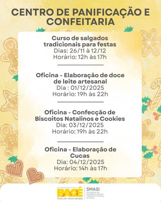 Centro de Panificação e Confeitaria abre inscrições para cursos e oficinas