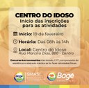 Inscrições para cursos do Centro do Idoso abrem no dia 19