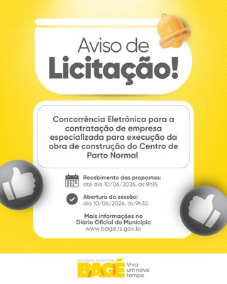 Prefeitura abre concorrência eletrônica para obras do Centro de Parto Normal