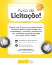 Prefeitura de Bagé abre licitação para aquisição de insumos médico-hospitalares e de enfermagem