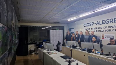 Prefeitura de Bagé realiza visita técnica ao CIOSP de Alegrete para avançar em soluções de videomonitoramento