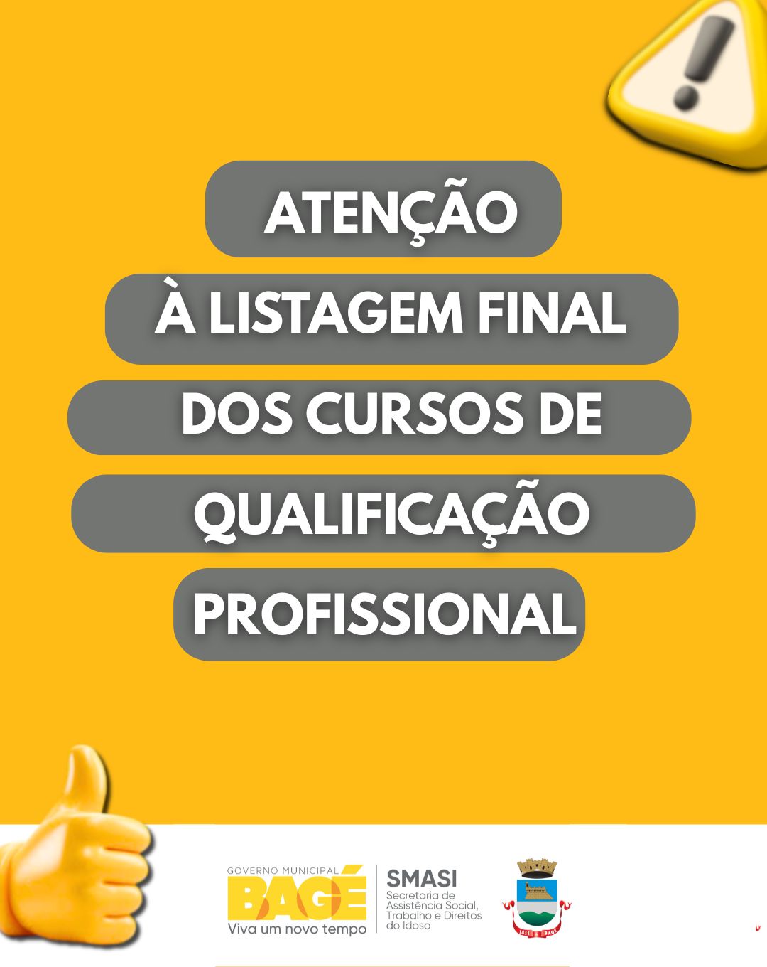 Prefeitura publica listagem final dos inscritos em cursos de qualificação profissional