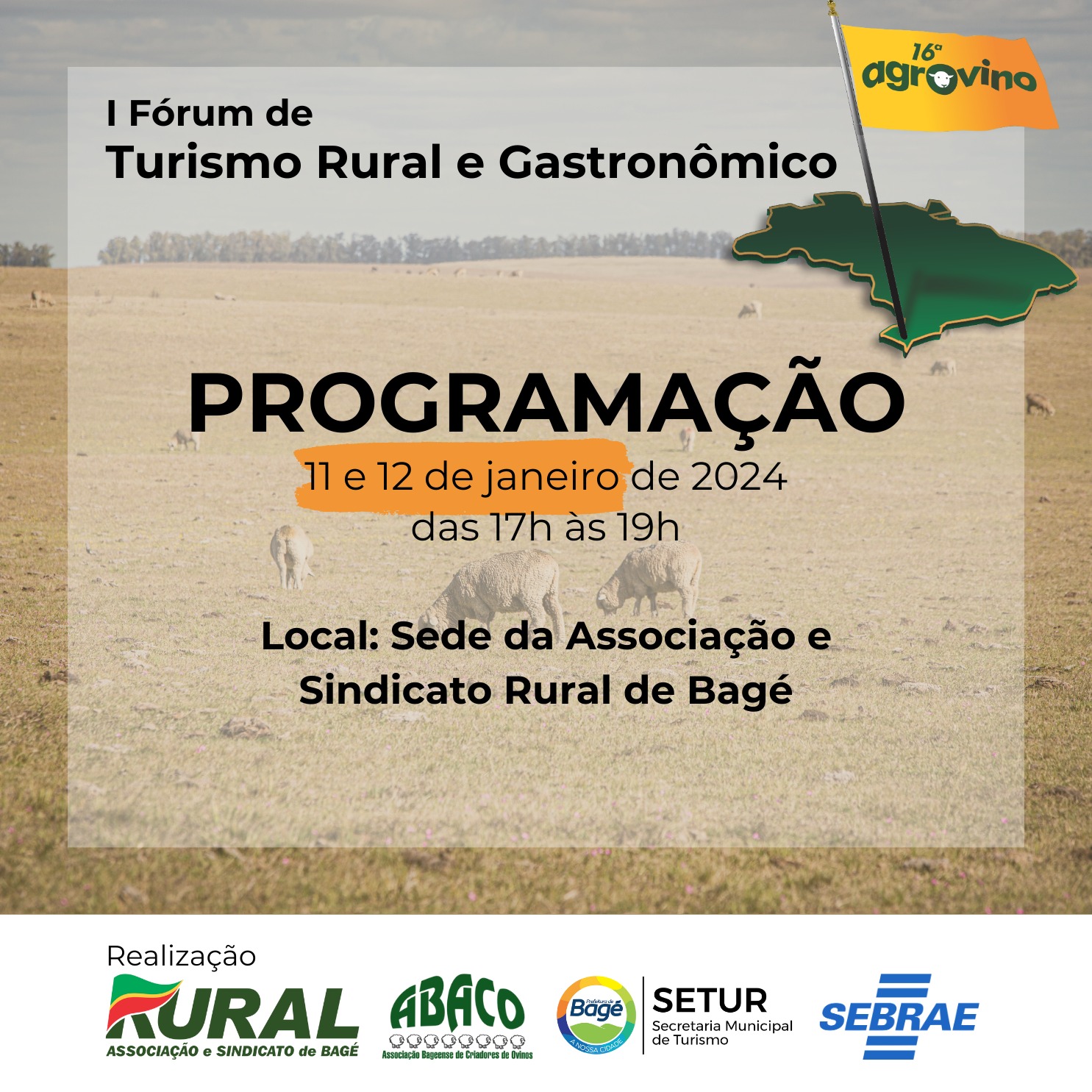 Primeiro fórum de turismo rural e gastronômico ocorrerá em Bagé durante Agrovino
