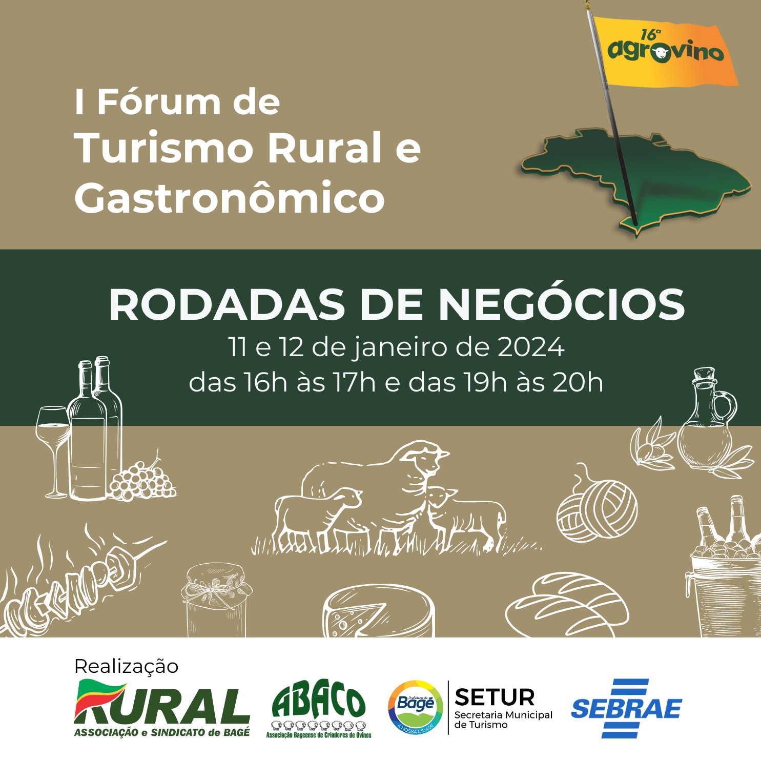 Rodadas de Negócios integram a programação do primeiro Fórum de Turismo Rural e Gastronômico de Bagé