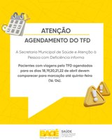 Secretaria de Saúde alerta para agendamento de consultas para TFD
