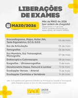 Secretaria de Saúde divulga calendário de exames do mês de maio