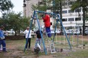 Seinfra realiza o conserto de brinquedos vandalizados na Praça dos Esportes Seinfra realiza o conserto de brinquedos vandalizados na Praça dos Esportes