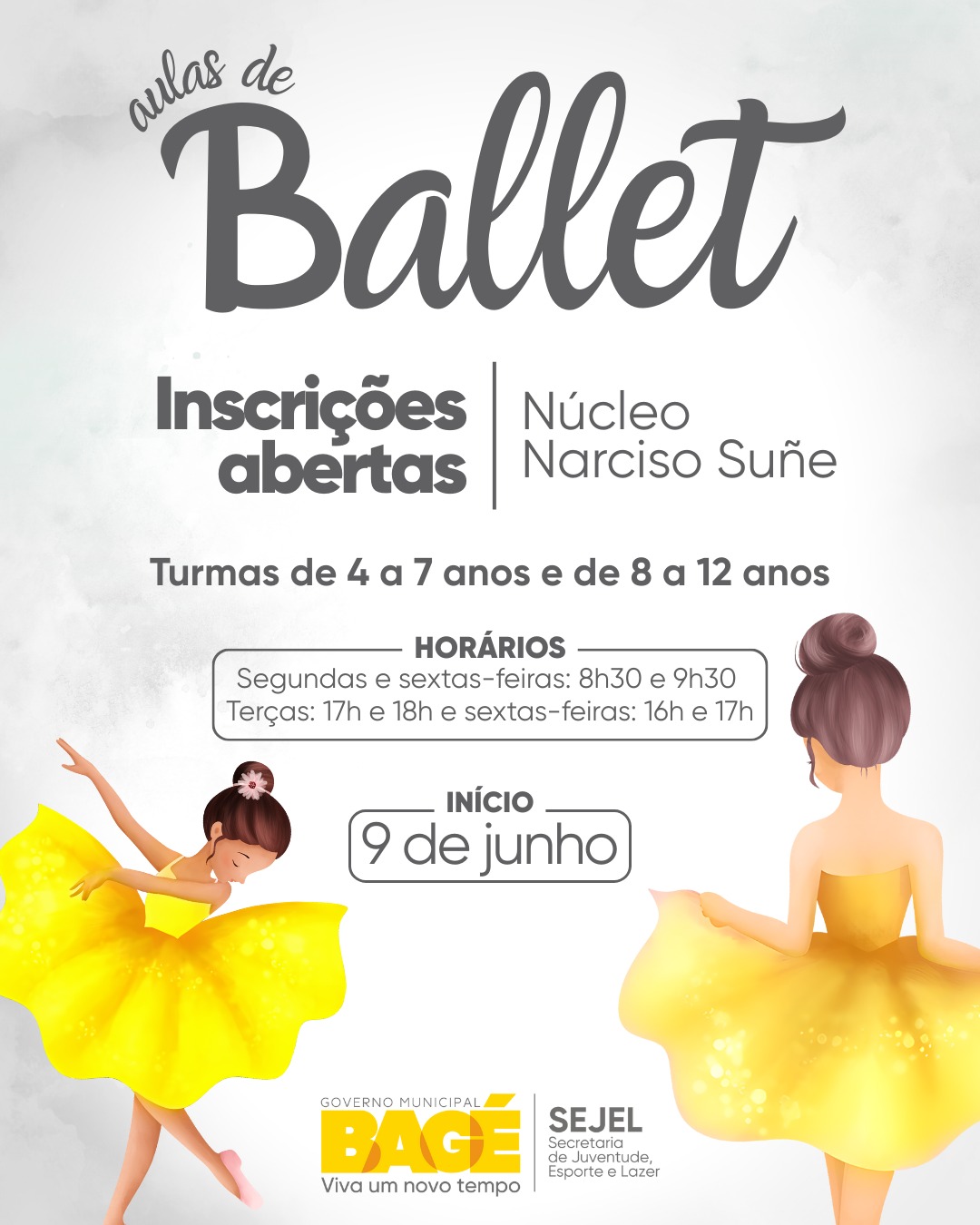 Sejel abre inscrições para aulas de ballet
